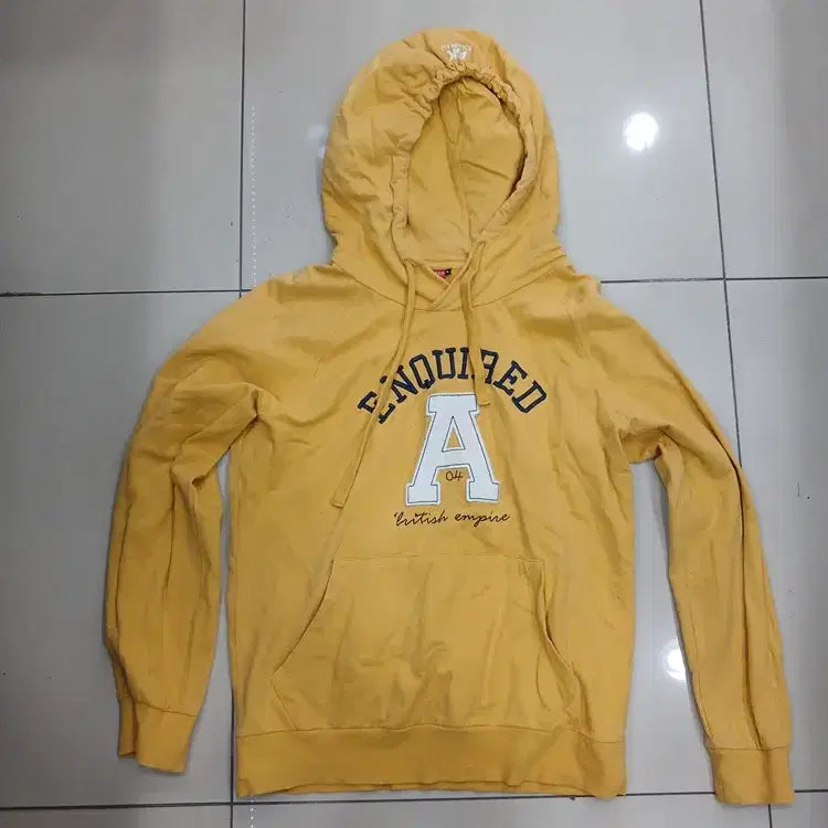 [BUNJANG] ASK L Yellow Hoodie Vintage Casual / ASK L사이즈 노랑색 후드티 중고 빈티지 캐주얼 가슴55총길이65