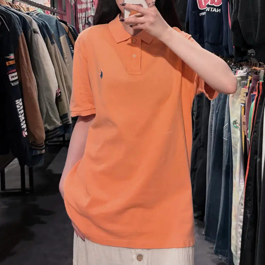 [BUNJANG] Polo Ralph Lauren Short Sleeve Pique Shirt / [IM] 폴로랄프로렌 반팔 피케 셔츠 라이트 오렌지