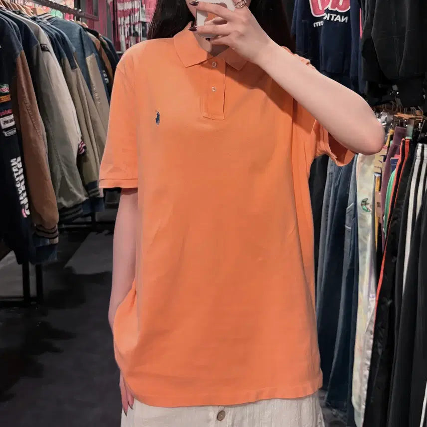 [BUNJANG] Polo Ralph Lauren Short Sleeve Pique Shirt / [IM] 폴로랄프로렌 반팔 피케 셔츠 라이트 오렌지