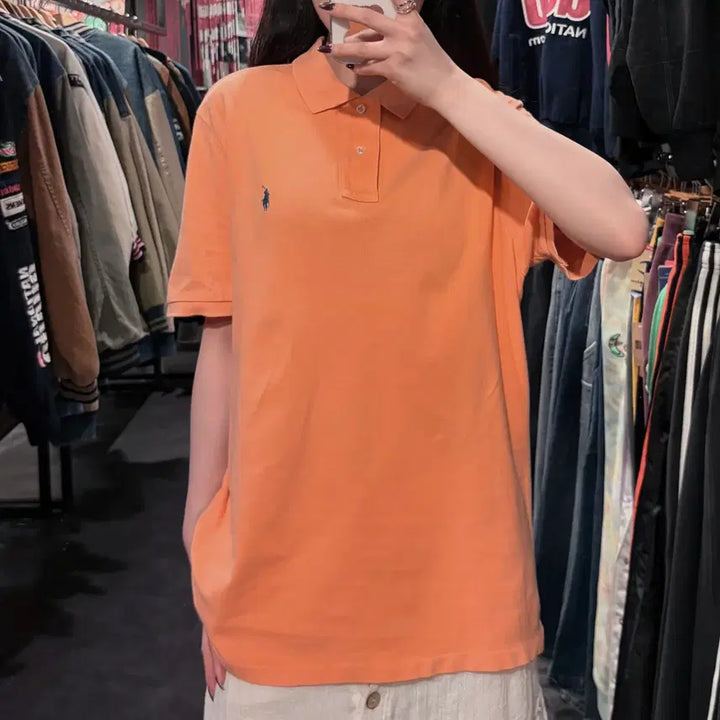 [BUNJANG] Polo Ralph Lauren Short Sleeve Pique Shirt / [IM] 폴로랄프로렌 반팔 피케 셔츠 라이트 오렌지