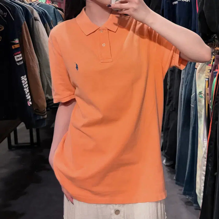 [BUNJANG] Polo Ralph Lauren Short Sleeve Pique Shirt / [IM] 폴로랄프로렌 반팔 피케 셔츠 라이트 오렌지