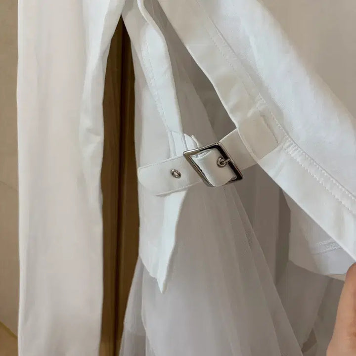 [BUNJANG] Noir Kei Ninomiya Layered Cotton Long Sleeve T-Shirt / 느와케이니노미야 튤 레이어드 코튼 긴팔 티셔츠