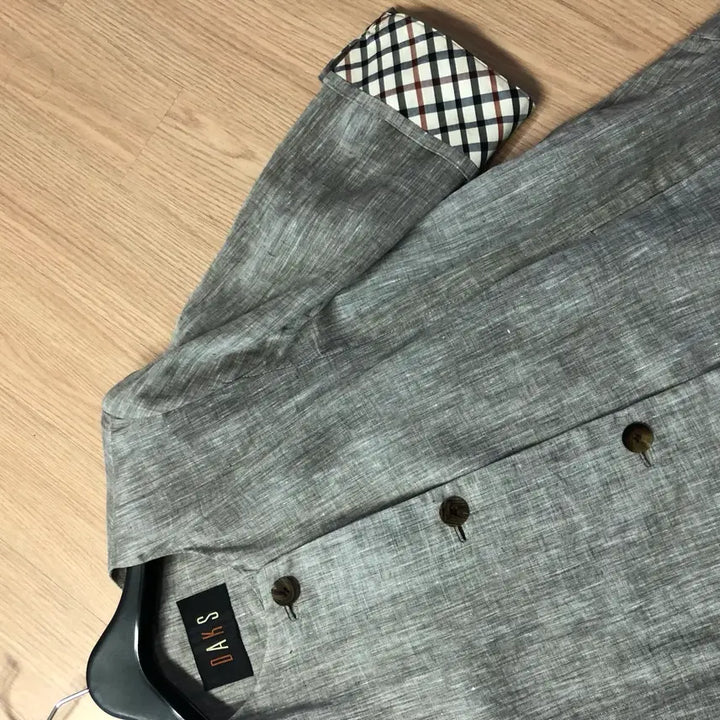 [BUNJANG] Daks Ladies Linen Cotton Jacket / 닥스 레이디스 린넨 코튼 자켓 체크 여자 여성 라운드 노카라 출근룩