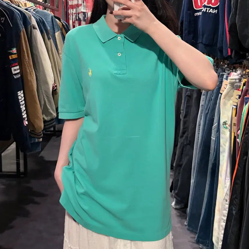 [BUNJANG] Polo Ralph Lauren Short Sleeve Pique Shirt Mint / [IM] 폴로랄프로렌 반팔 피케 셔츠 민트