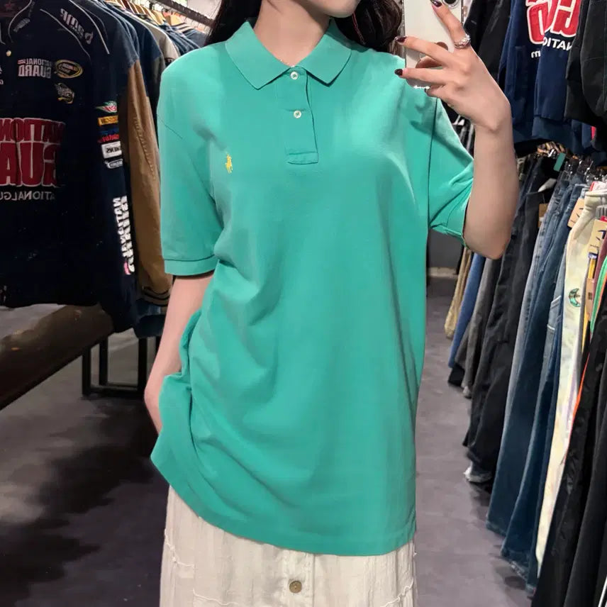[BUNJANG] Polo Ralph Lauren Short Sleeve Pique Shirt Mint / [IM] 폴로랄프로렌 반팔 피케 셔츠 민트