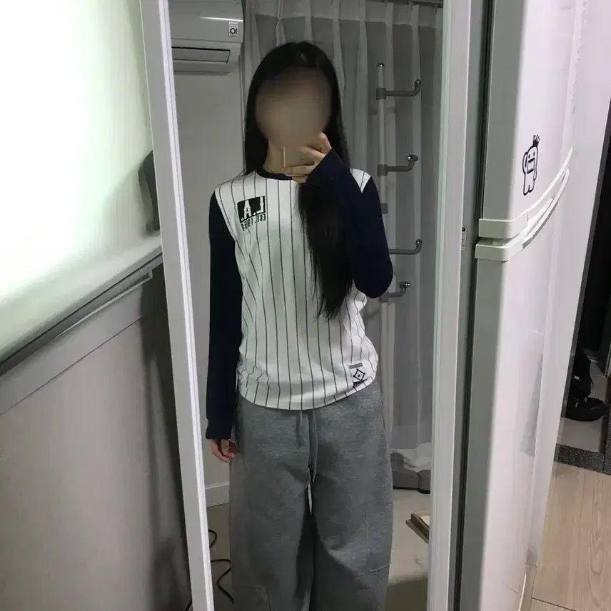 [SOLD OUT] LA 스트라이트 화이트블랙 롱슬리브