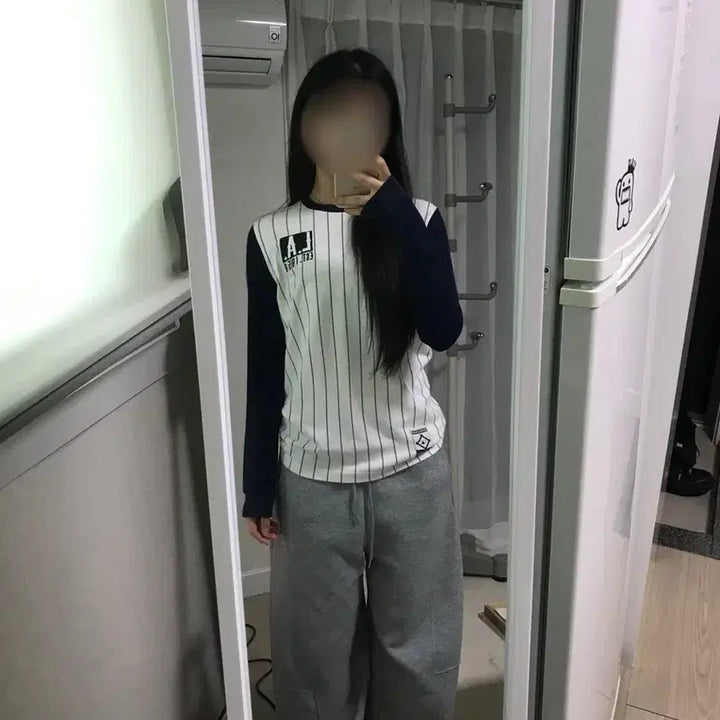 [SOLD OUT] LA 스트라이트 화이트블랙 롱슬리브