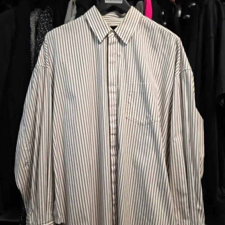 [BUNJANG] Juun.J Brown Striped Shirt / 준지 21ss 브라운 스트라이프 셔츠 50