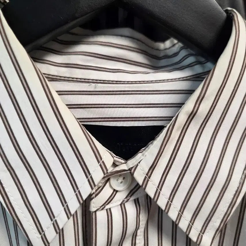 [BUNJANG] Juun.J Brown Striped Shirt / 준지 21ss 브라운 스트라이프 셔츠 50