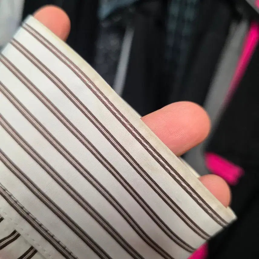 [BUNJANG] Juun.J Brown Striped Shirt / 준지 21ss 브라운 스트라이프 셔츠 50