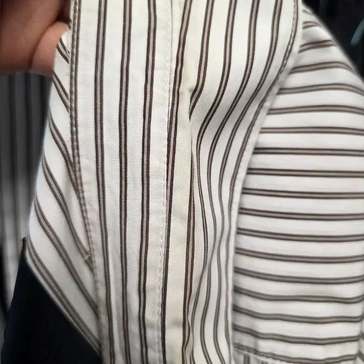 [BUNJANG] Juun.J Brown Striped Shirt / 준지 21ss 브라운 스트라이프 셔츠 50