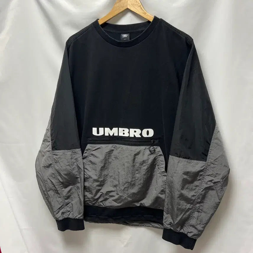 [SOLD OUT] [정품/2XL] 엄브로 우븐 블랙그레이 맨투맨 웜업