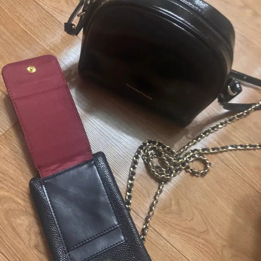 [BUNJANG] Samantha Thavasa &amp; Chanel Black Mini Crossbody Bag Set / 사만사타바사/샤넬 블랙 미니 크로스백 세트