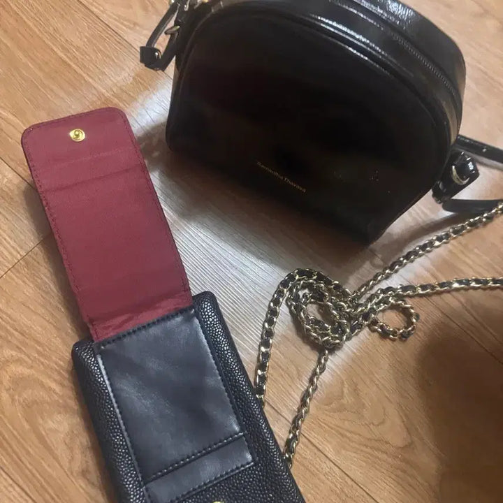[BUNJANG] Samantha Thavasa &amp; Chanel Black Mini Crossbody Bag Set / 사만사타바사/샤넬 블랙 미니 크로스백 세트