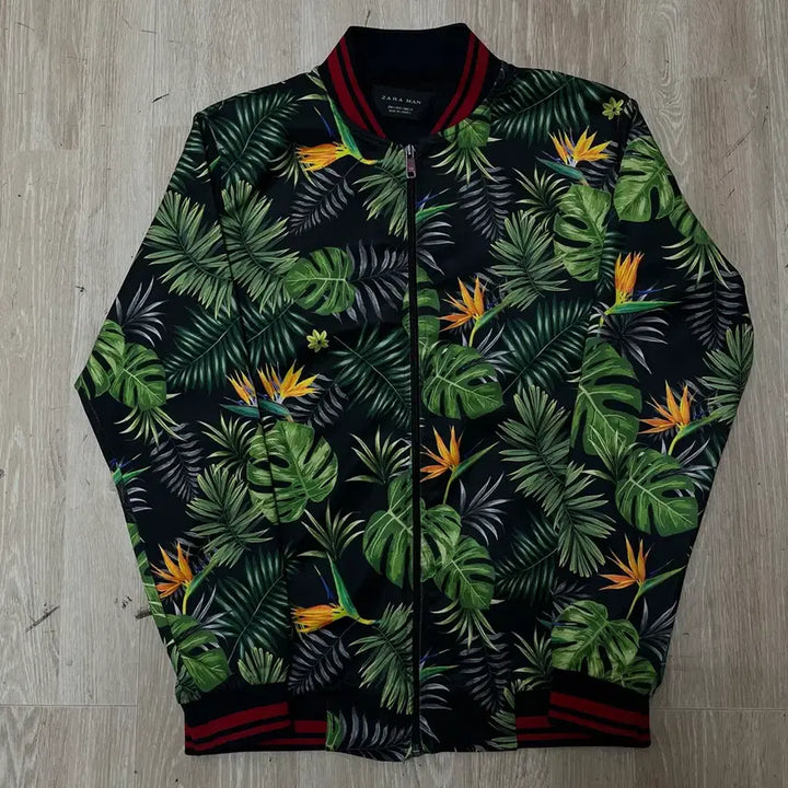 [BUNJANG] ZARA Men Tropical Leaf Hawaiian Jersey Track Top Jacket / 자라 맨 트로피컬 리프 하와이안 져지 트랙탑 자켓 S/90