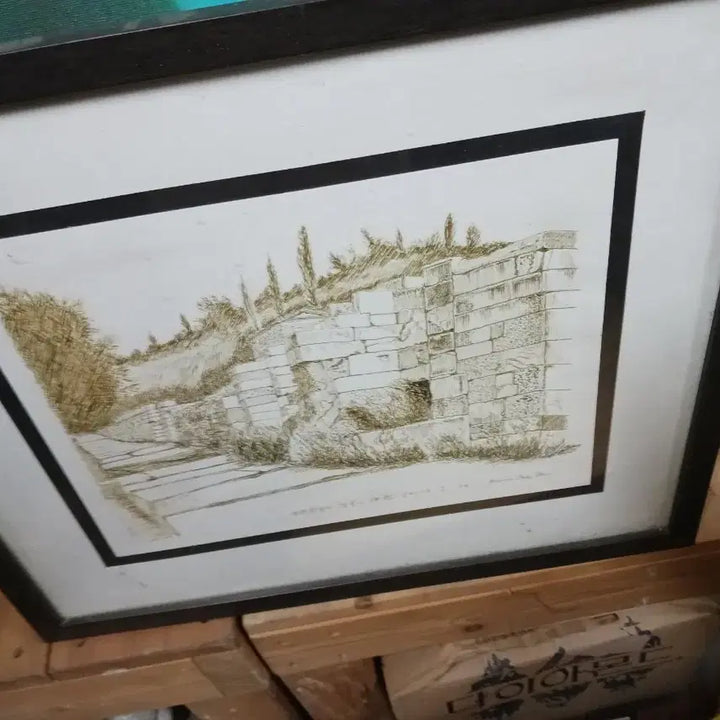 [BUNJANG] Delphi Temple Painting Frame / 풍경 스케치 액자 인테리어 그림,델포이 신전 오라가는길