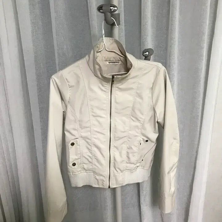 [BUNJANG] Western Cotton Zip-up Jacket Beige / 웨스턴 코튼 집업 자켓 베이지