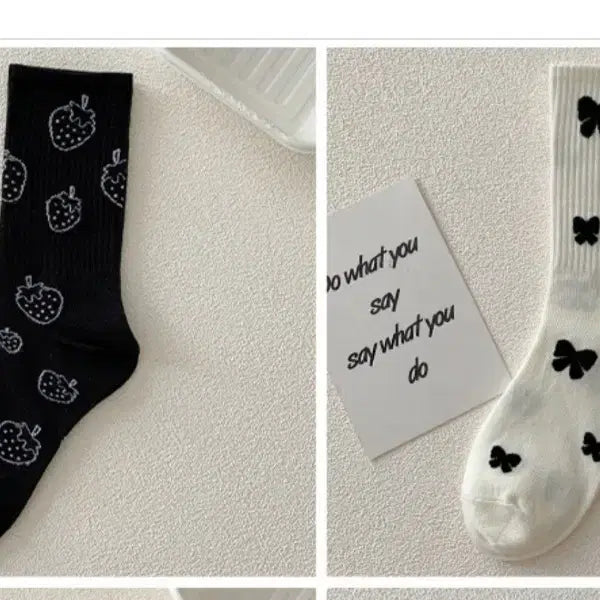 [BUNJANG] 8-Piece Mid-Calf Socks Set / 원단 탄탄소재 중목양말 8켤레세트(무료배송)