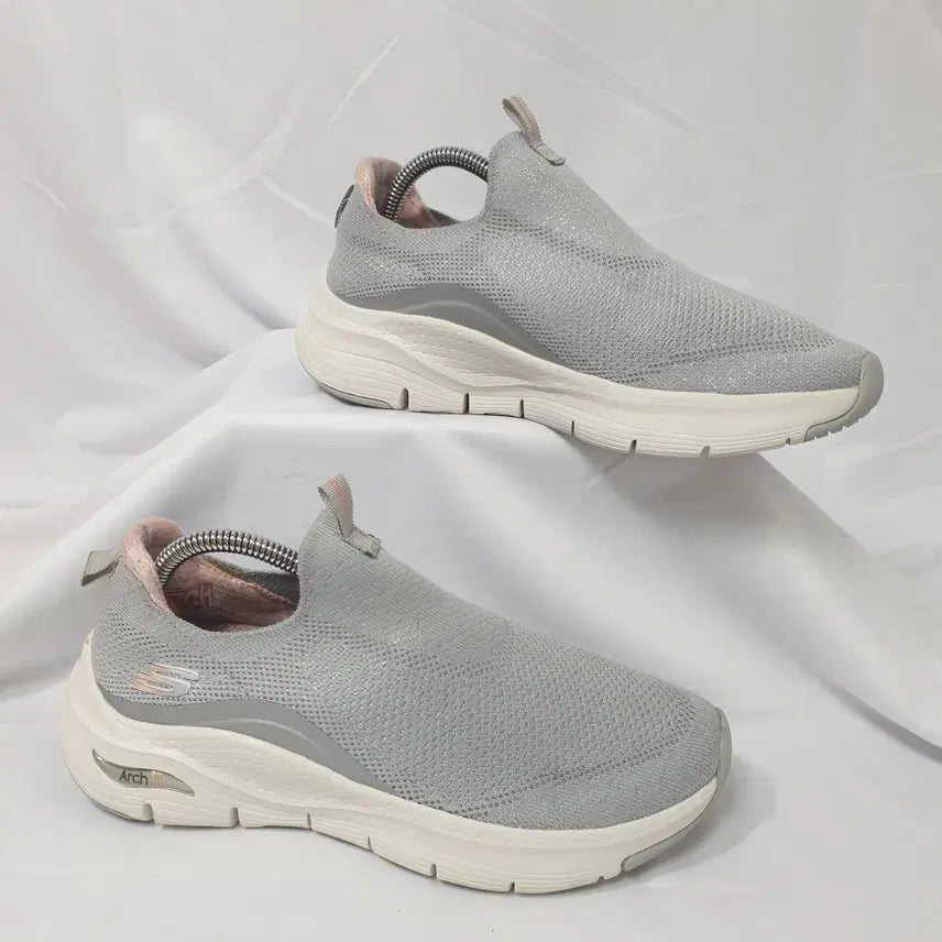 [BUNJANG] Skechers Arch Fit Gray Slip-On Sneakers / 빈티지하서 240 스케쳐스 아치 핏 그레이 슬립온 스니커즈