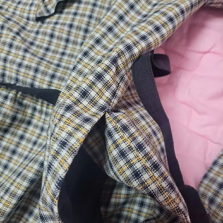 [BUNJANG] Renny Ron Sailor Collar Belted Check Long Dress / 급처상태좋음!레니본 세일러카라 벨트 체크 롱원피스 럭키슈에뜨st