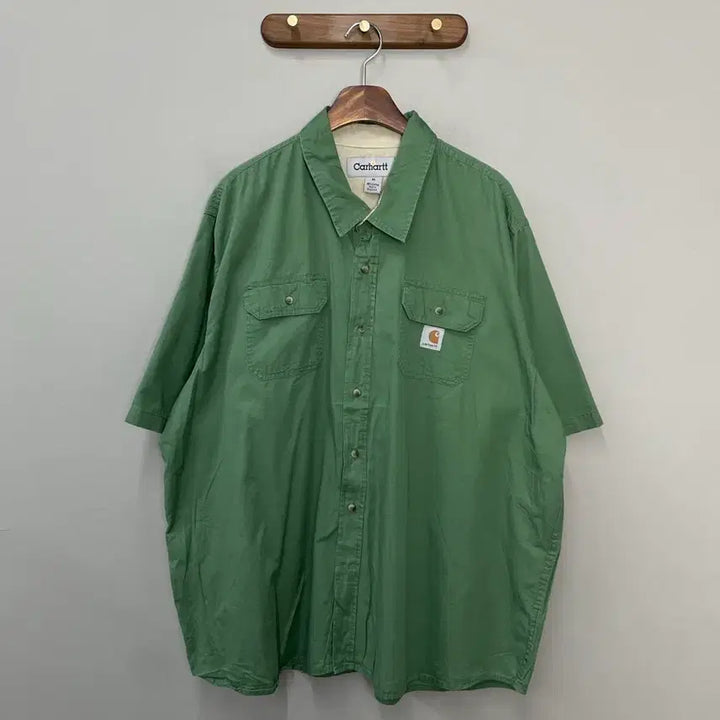 [BUNJANG] Carhartt Green Short Sleeve Shirt / 칼하트 그린 반팔 셔츠 H2451