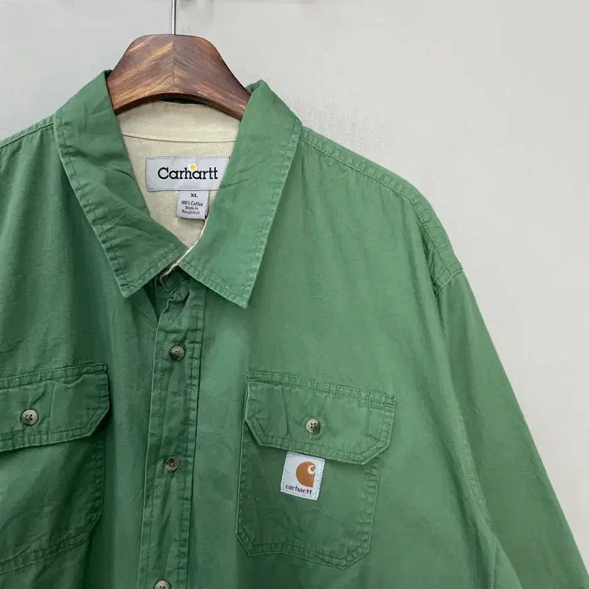 [BUNJANG] Carhartt Green Short Sleeve Shirt / 칼하트 그린 반팔 셔츠 H2451