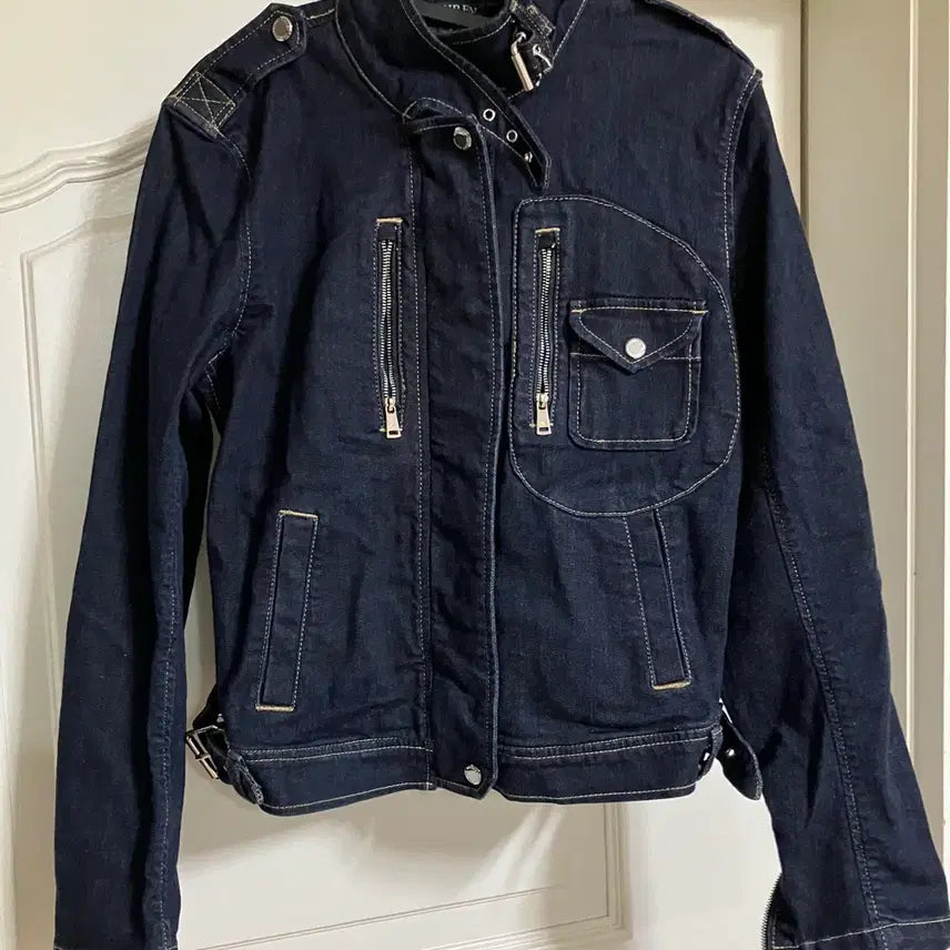 [BUNJANG] Lauren Ralph Lauren Denim Moto Jacket / 로렌 랄프로렌 데님 모토 자켓