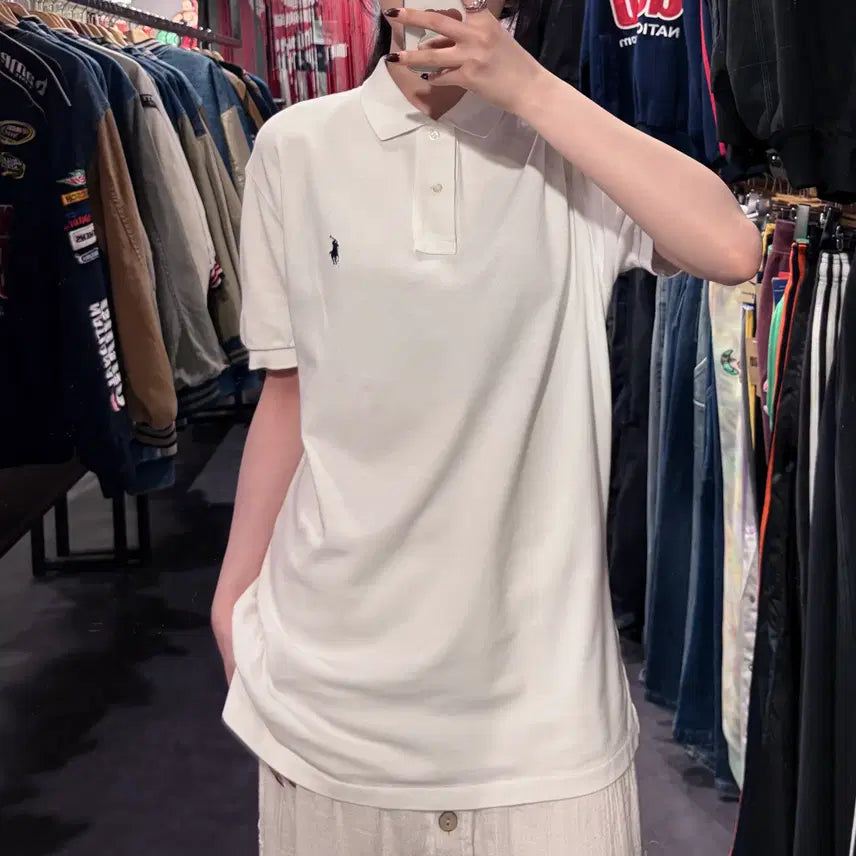[BUNJANG] Polo Ralph Lauren Short Sleeve Pique Shirt / [IM] 폴로 랄프로렌 반팔 피케 셔츠 화이트