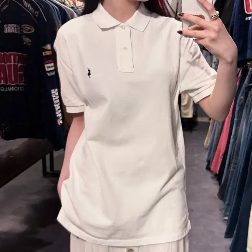 [BUNJANG] Polo Ralph Lauren Short Sleeve Pique Shirt / [IM] 폴로 랄프로렌 반팔 피케 셔츠 화이트