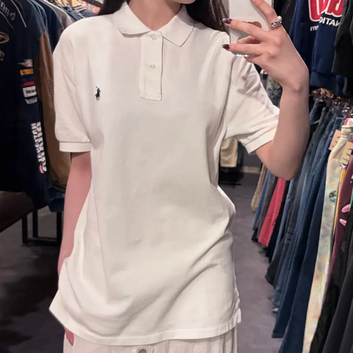 [BUNJANG] Polo Ralph Lauren Short Sleeve Pique Shirt / [IM] 폴로 랄프로렌 반팔 피케 셔츠 화이트