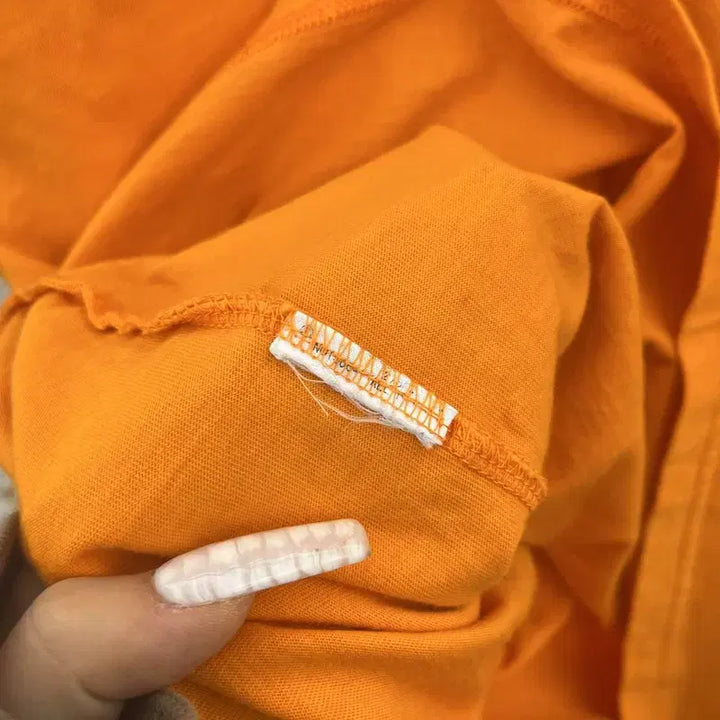 [BUNJANG] Onitsuka Tiger Old School Orange Short Sleeve T-shirt / 오니츠카 타이거 올드스쿨 스트릿 펑크 오렌지 반팔티 95 C10781