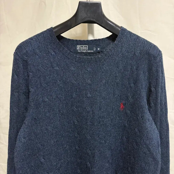 [BUNJANG] Polo Ralph Lauren Silk Cable Knit Sweater / 폴로 랄프로렌 실크 케이블 니트 / 네이비, M