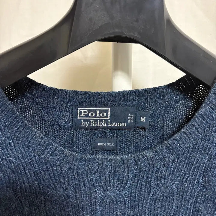 [BUNJANG] Polo Ralph Lauren Silk Cable Knit Sweater / 폴로 랄프로렌 실크 케이블 니트 / 네이비, M