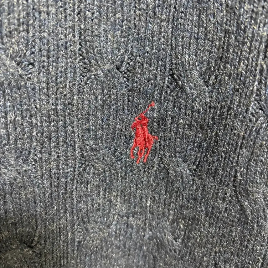 [BUNJANG] Polo Ralph Lauren Silk Cable Knit Sweater / 폴로 랄프로렌 실크 케이블 니트 / 네이비, M