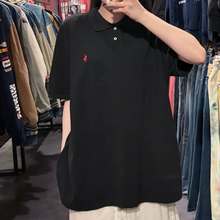 [BUNJANG] Polo Ralph Lauren Black Pique Shirt / [IM] 폴로 랄프로렌 반팔 피케 셔츠 블랙