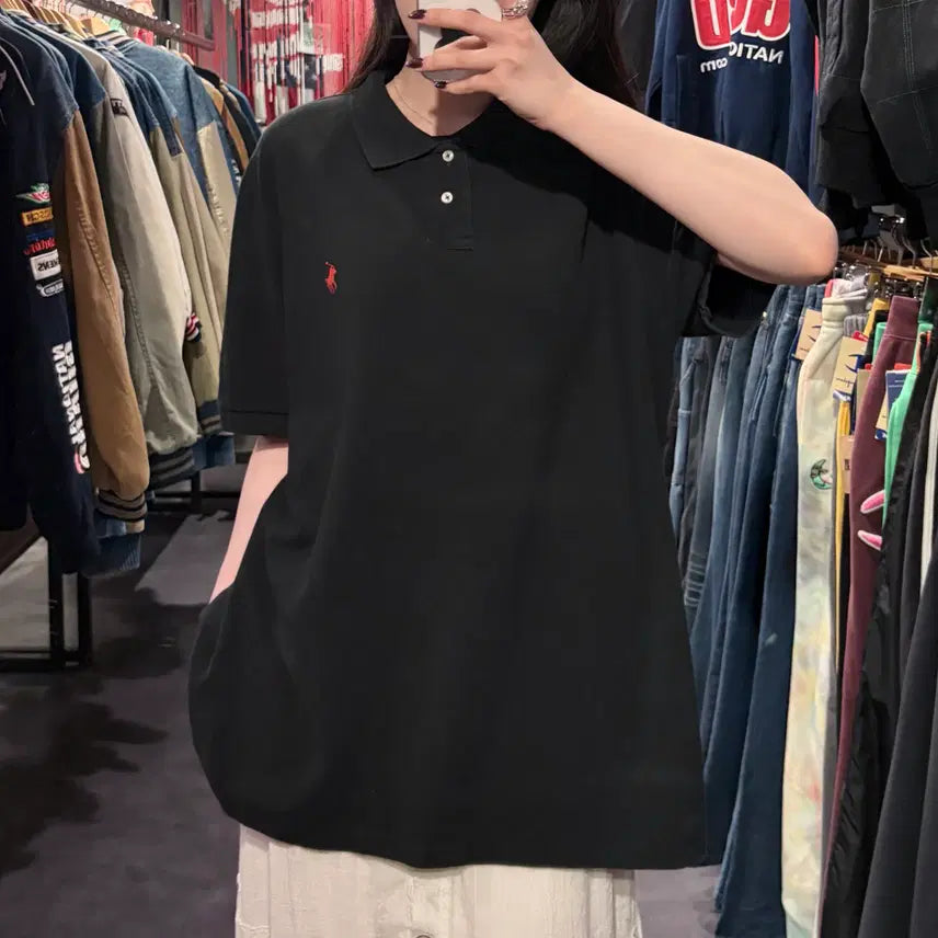 [BUNJANG] Polo Ralph Lauren Black Pique Shirt / [IM] 폴로 랄프로렌 반팔 피케 셔츠 블랙