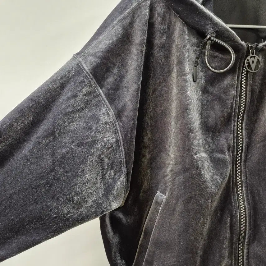 [BUNJANG] LifeWork Velvet Hoodie Zip-up Charcoal Free Size / *무료배송*라이프워크 벨벳 후드집업 차콜 프리시이즈 (상태A급)
