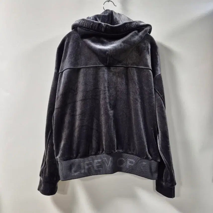 [BUNJANG] LifeWork Velvet Hoodie Zip-up Charcoal Free Size / *무료배송*라이프워크 벨벳 후드집업 차콜 프리시이즈 (상태A급)
