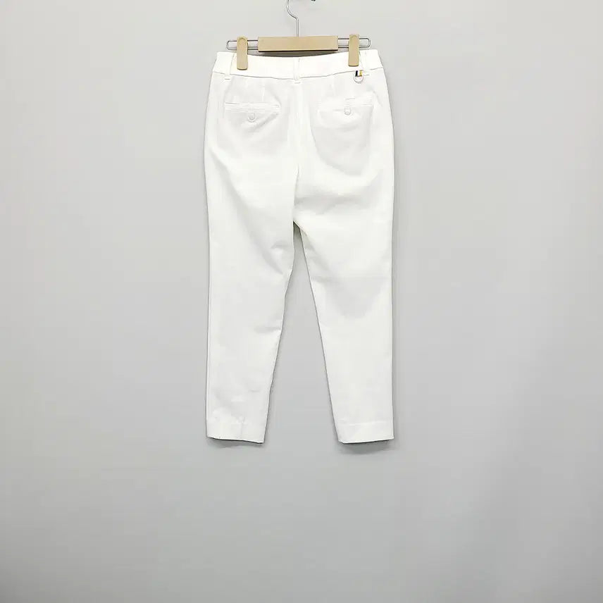 [BUNJANG] Hazzys Ladies White Cotton-Spandex Straight Pants / 헤지스 레이디스 화이트 면스판 일자 팬츠 64-88