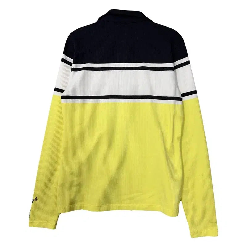 [BUNJANG] WAIDEANGLE Yellow Golf Functional Long Sleeve Polo Shirt (95) / 와이드앵글 옐로우 골프 기능성 긴팔 카라티 95