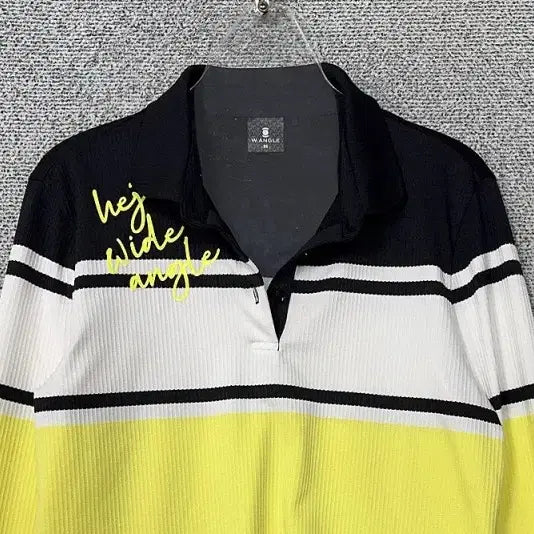 [BUNJANG] WAIDEANGLE Yellow Golf Functional Long Sleeve Polo Shirt (95) / 와이드앵글 옐로우 골프 기능성 긴팔 카라티 95