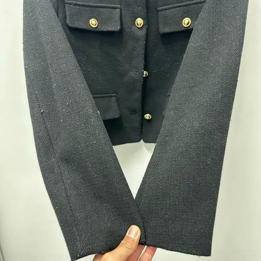 [BUNJANG] Zara Black Tweed Jacket / [만원 아라비아빈티지]자라 블랙 금장 버튼 트위드 자켓 95