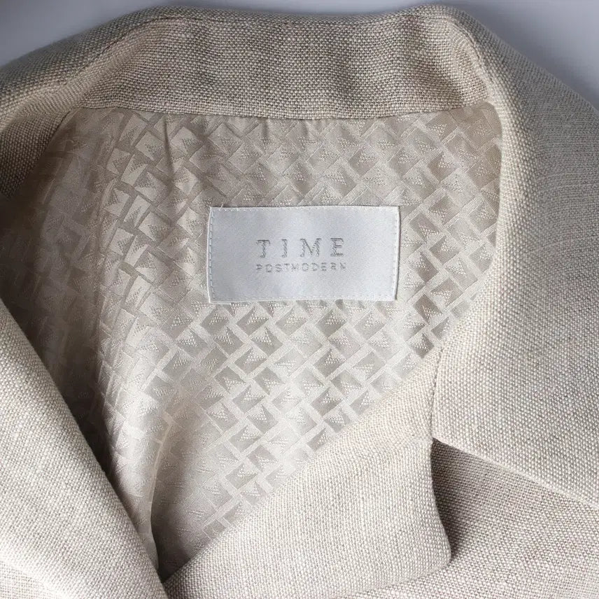 [SOLD OUT] 타임 21SS 린넨 블렌드 크롭 반팔 트위드 재킷 오트밀