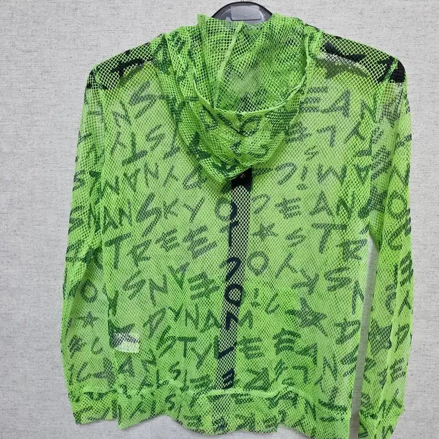 [BUNJANG] Neon Green Mesh Hooded Zip-up Jacket / 1.6 형광 그린 망사 후드 집업