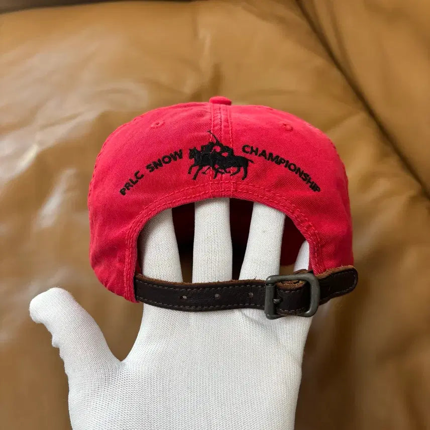 [SOLD OUT] POLO 폴로 랄프로렌 6패널 볼캡 모자 레드 윈터 챌린지 컵 팀 레드