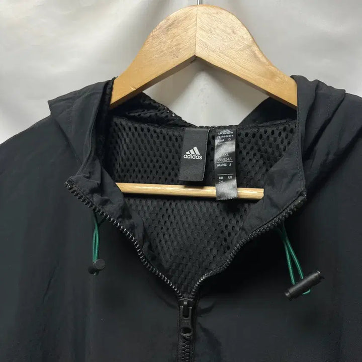 [SOLD OUT] [정품/2XL] 아디다스 윈드브레이커 삼선 블랙 우븐 바람막이