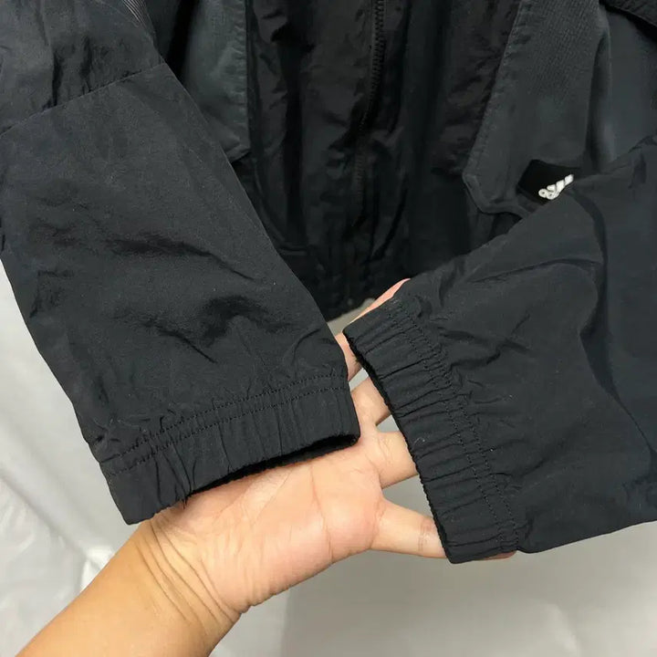 [SOLD OUT] [정품/2XL] 아디다스 윈드브레이커 삼선 블랙 우븐 바람막이