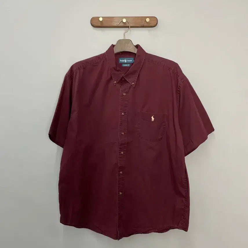 [SOLD OUT] 폴로 랄프로렌 버건디 반팔 셔츠 H2453