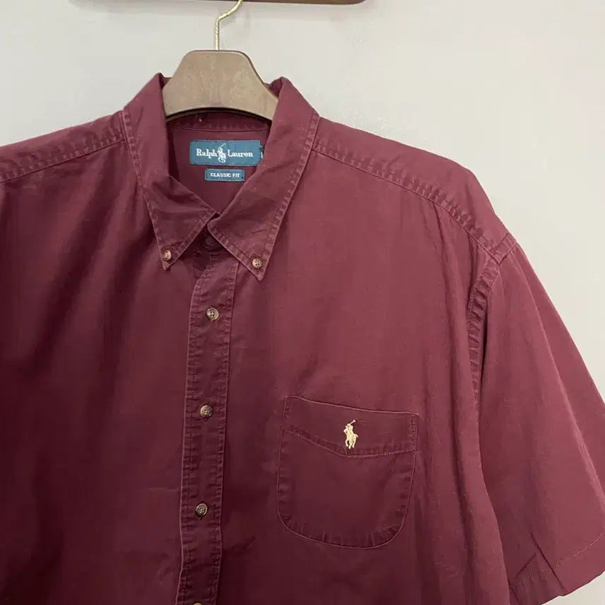 [SOLD OUT] 폴로 랄프로렌 버건디 반팔 셔츠 H2453