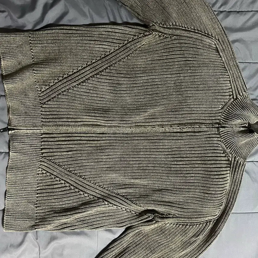 [BUNJANG] Elmood Piece Dyed Knit Zip-up Beige / 엘무드 피스 다이드 니트 집업 베이지 (48)